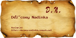 Décsey Nadinka névjegykártya